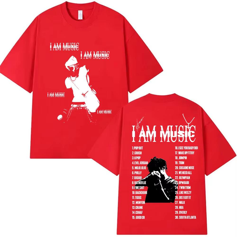 Rapper Playboi Carti I AM MUSIC Tour 2025 Merch T Shirt Men's Gothic Hip Hop Clothing T-shirts Punk Short Sleeve Cotton T-shirts