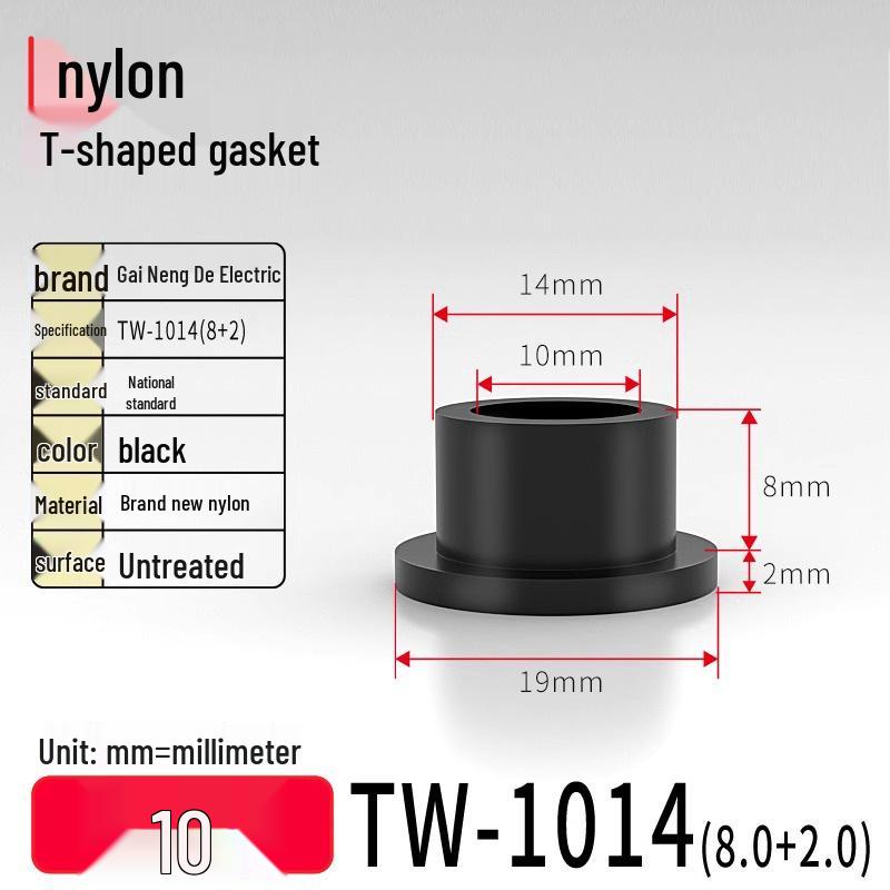 T-Shaped Nylon Gasket Ring Screw Shaft Sleeve with Concave-Convex Insulation Pad M2