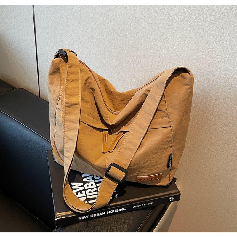 Large capacity messenger bag cloth messenger bag student bag solid color tote bag new shoulder bag versatile