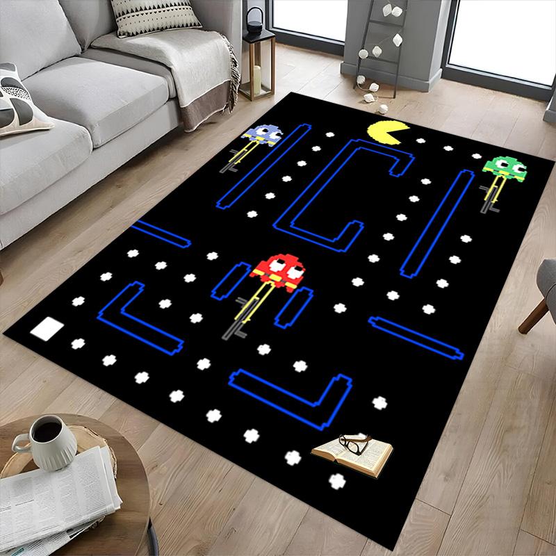 1pc Pacman Adventure Carpet for Playroom Bedroom Living Room Sofa Home Decor,kids Game Area Rug Non-slip Floor Mat Y730147