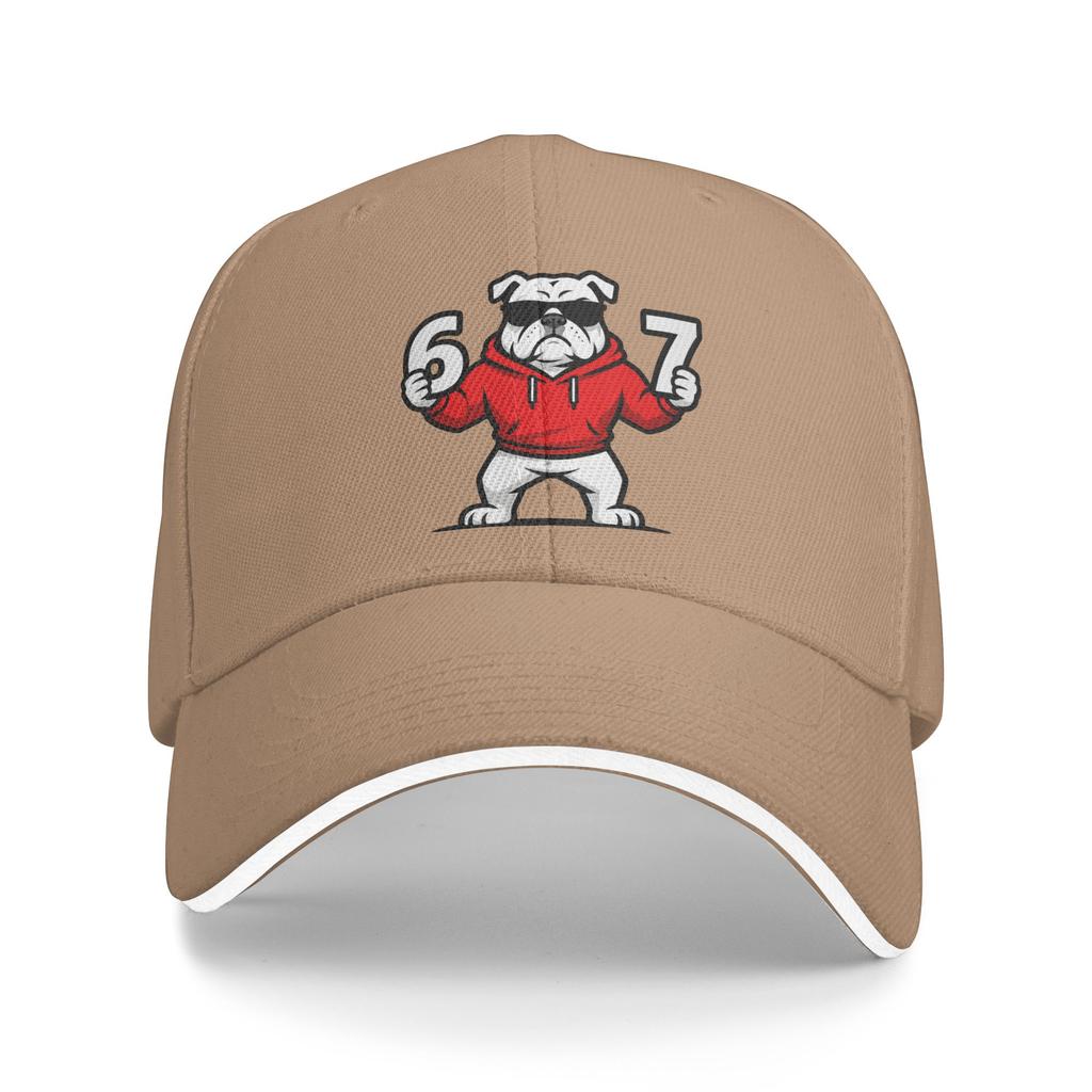 Fun Six Seven Meme Bulldogs Number 6 and 7 Casual Baseball Cap Hunting Camping Trucker Hat Summer Trendy Snapback Cap