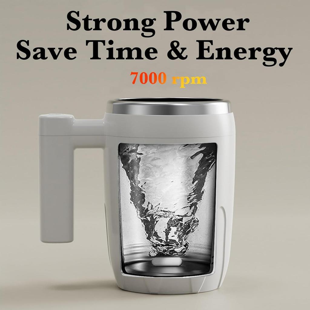 Self Stirring Mug with Lid Electric High Speed Mixing Cup Automatic Magnetic Cups for Coffee Milk Protein Powder At Home Office