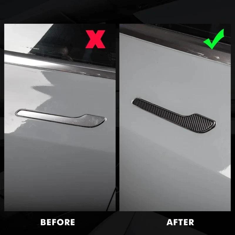 1 Set Suitable for Tesla Updated Model 3Y Door Handle Protective Film Scratch Resistant TPU Transparent Protective Film Interior Mirrors 6