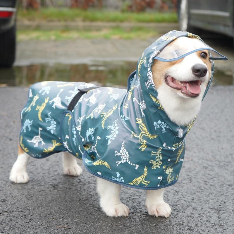 Waterproof Dog Raincoat Full Belly Hooded Cape for Small Medium Large Dogs Teddy Corgi Golden Retriever Puppy Outdoor Rain Jacket
