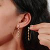 Fenny 18K Gold-plated No Fade Fashion Clear&Green Zirconia Tassel Chain Hoop Earring Trend for Women Ladies Jewelry