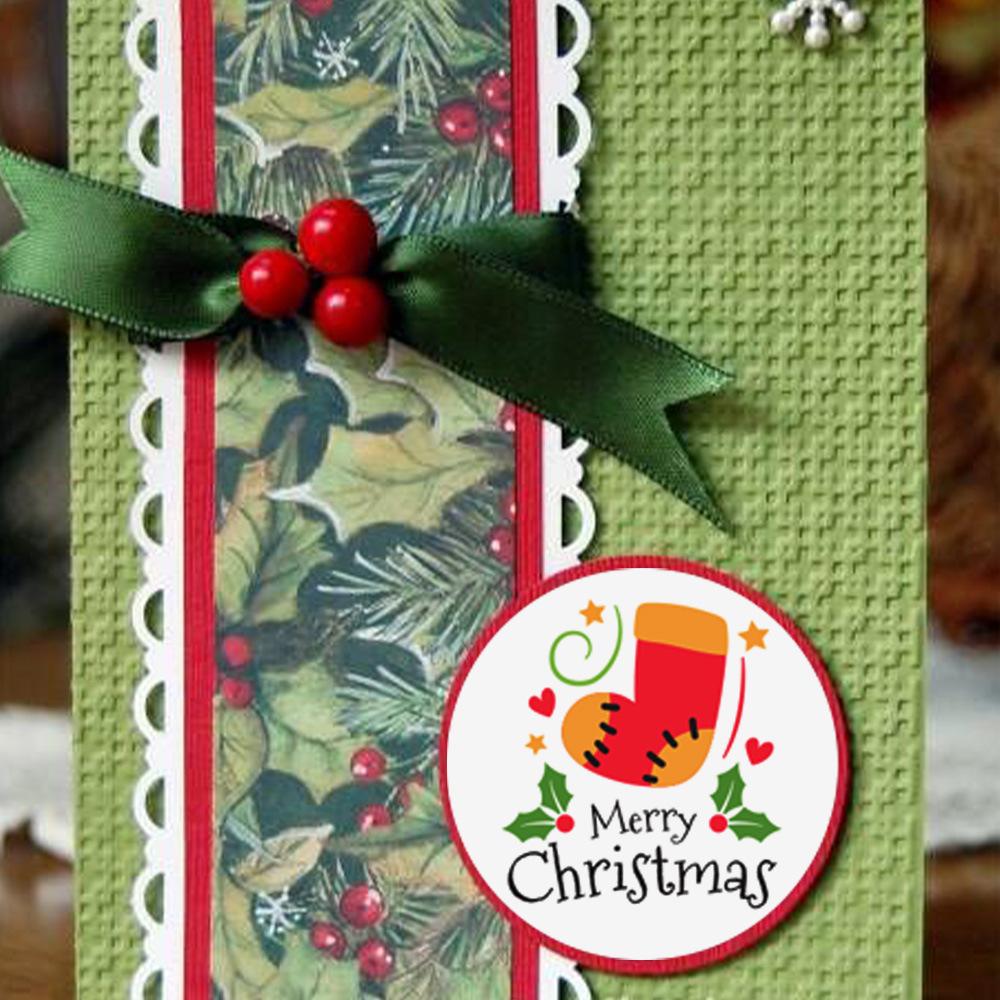 100-500pcs Merry Christmas Stickers Round stickers Christmas Tag for Envelope Sealing Gift Decor Shop Product Packaging Stickers