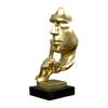 Abstract Faceless Figurine Sculpture, Modern Minimalist Silence Resin Statue, Luxury Black Gold Home Decor for Office Desk Living Room Bookshelf,
