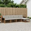 Outdoor Sofa Set with Cushions 5 pcs Natural and Light Grey