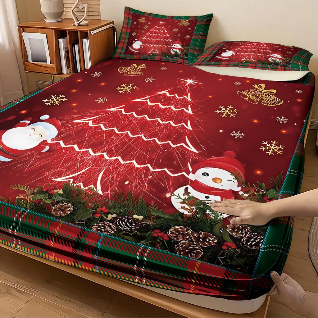 Bedspread Christmas Tree 3D Printed Bedspread Three-Piece Bedroom Bedding