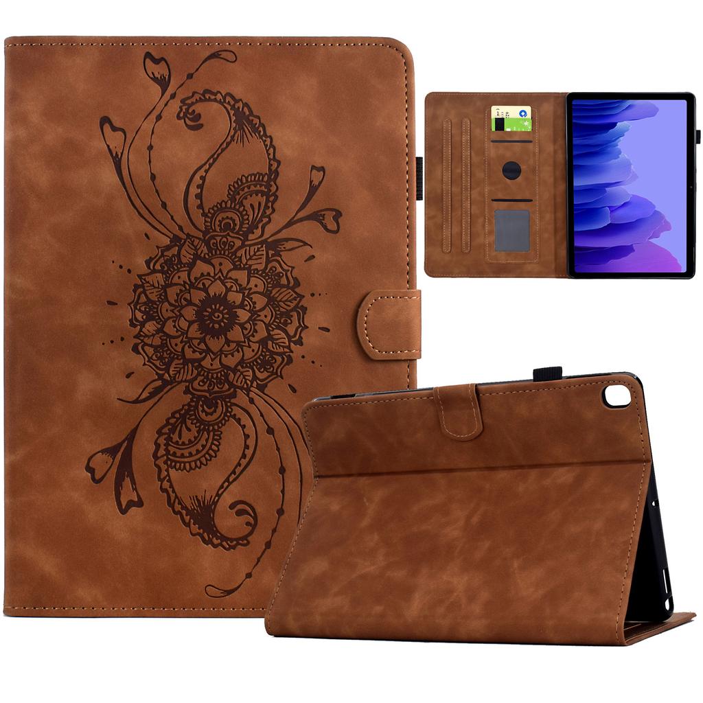 For Samsung Galaxy Tab A7 10.4 (2020) T500/T505 Case Mandala Imprinted Leather Tablet Cover with Card Slots