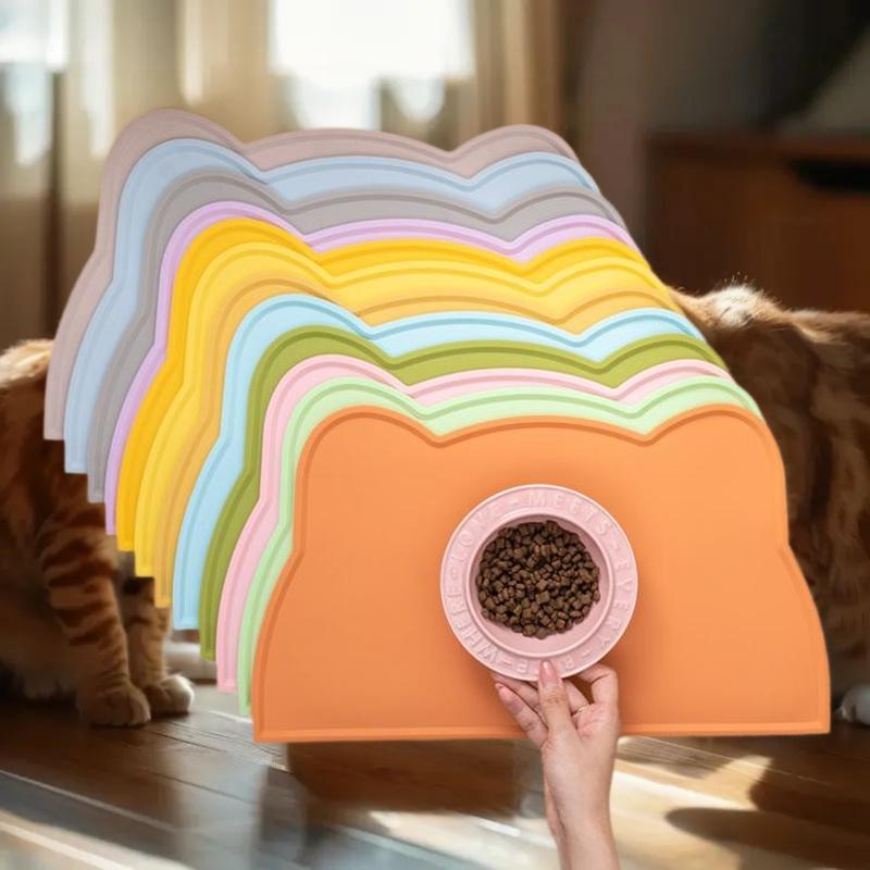 Pet Waterproof Mat Dog Cat Bowl Mat Silicone Non-slip Pet Feeding Mat Dog Eating Bowl Tray Cushion