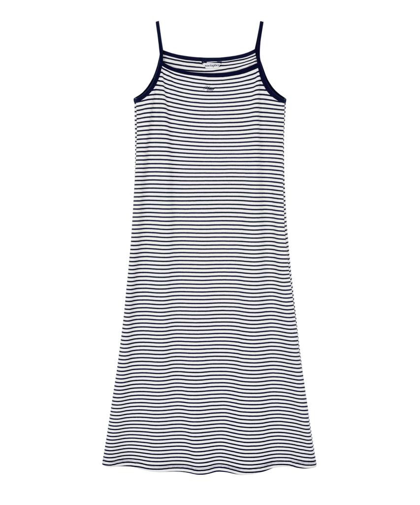 Metapeo Met Striped Bustier Dress Vacation Navy