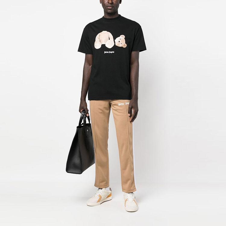 Palm Angels Bär Klassisches T-Shirt Schwarz/Braun Herren Oberteile PMAA001C99JER0141060