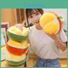Fluffy Fruit Plushie Durian Orange Stuffed Animal With Elastic Fleece Fabric