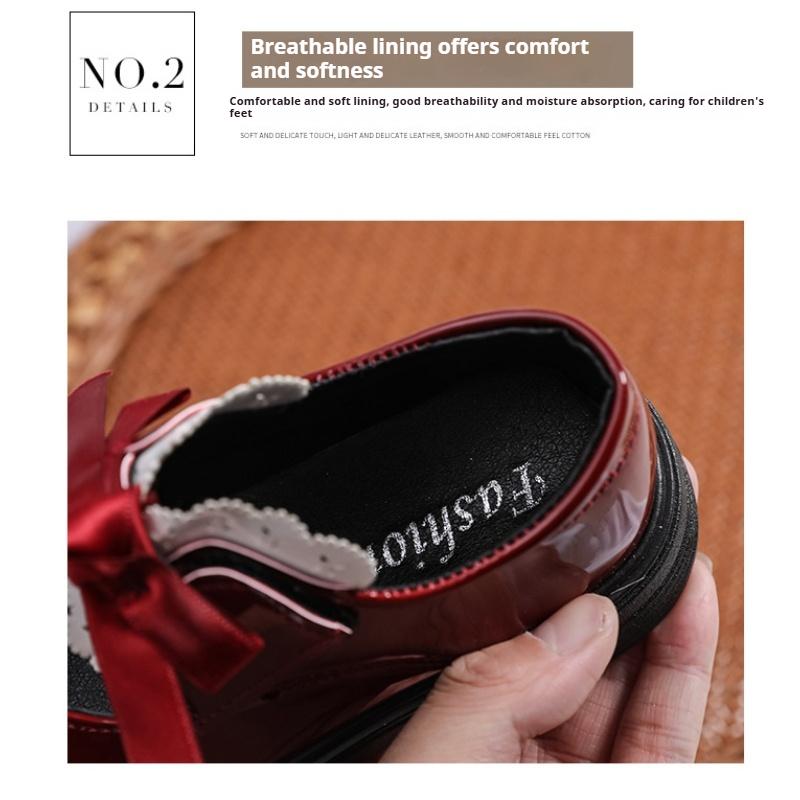 Spring and Autumn New Fashion British Style Girls Soft Sole Comfortable Leather Shoes
