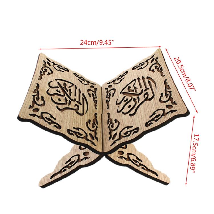 Eid Mubarak Bookshelf Wooden Islam Bible Books Storage Display Rack Retro Stand