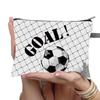 Sports Theme Pouch Portable Travel Cosmetic Bag Foldable Storage Bag Wear-Resistant Soccer Print Cosmetic Bag For Sports-Themed
