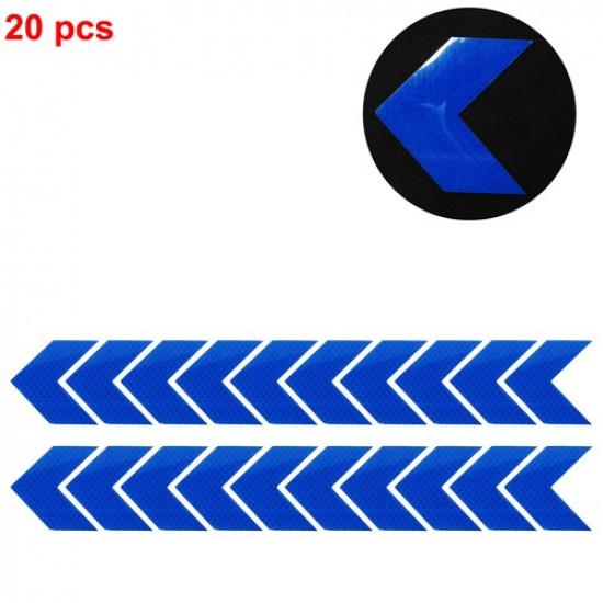Reflective Bumper Decal Blue Large Directional Arrow Rhombus Grid