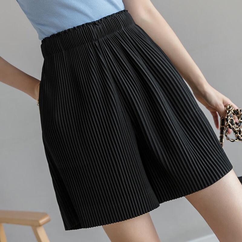 

Women s Pleated Wide-Leg Chiffon Shorts One Size (Fits 80-145 jin)