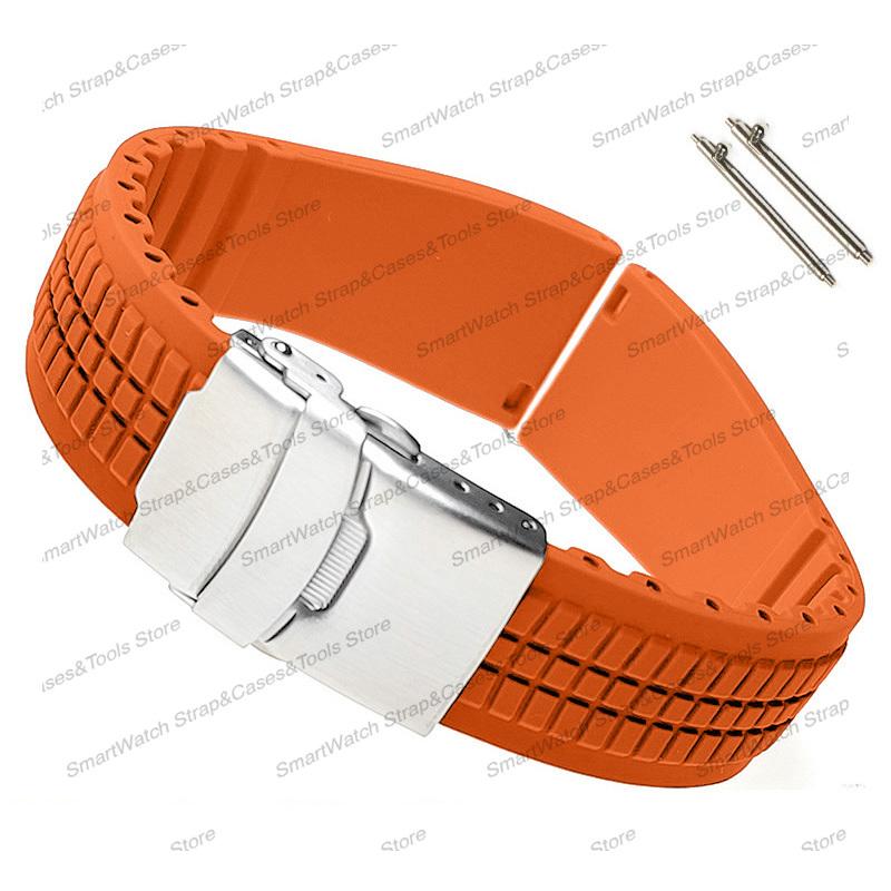 20mm 22mm Universal Quick Release Extended Soft Silicone Rubber Strap for Men Waterproof Watch Band Cuttable Adjust Bracelet