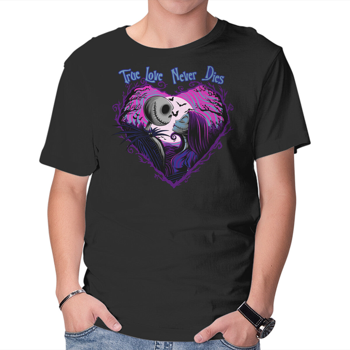 Unisex Crew Neck T-Shirt True Love Graphic Short Sleeve Casual Tee L