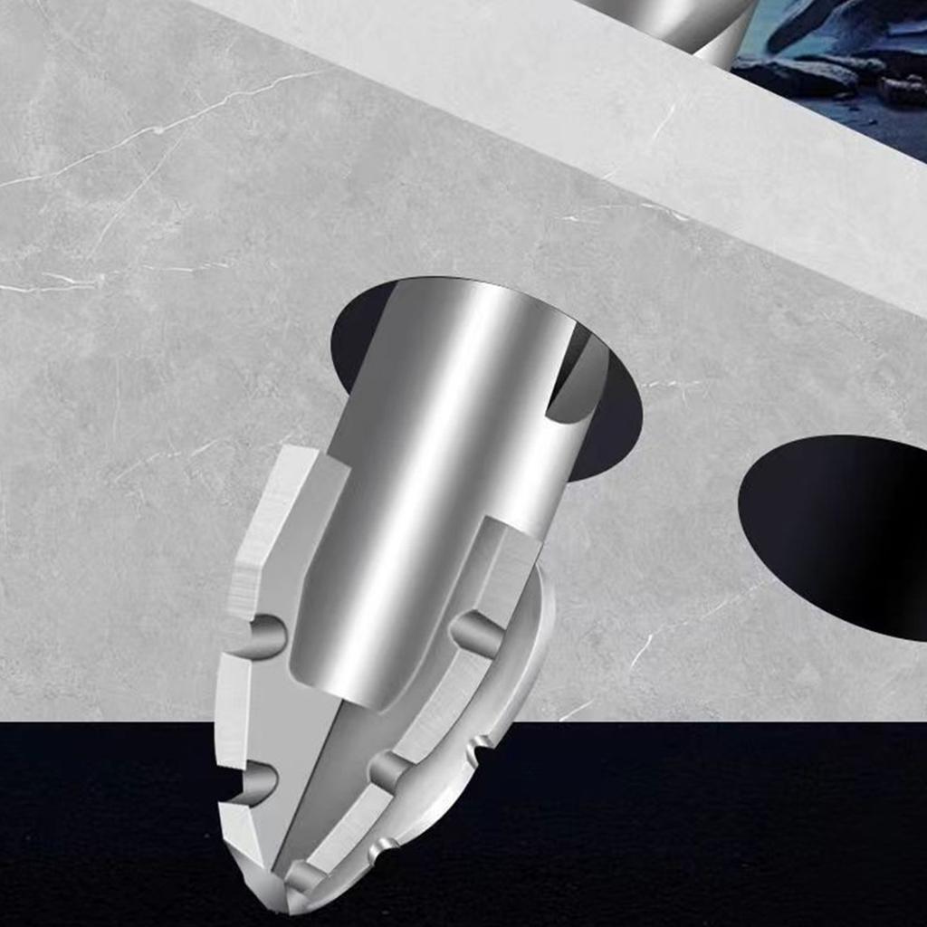 4Piece Eccentric Drill Bit Bevel Tip With Four Edge Sawtooth Design for Hard Tile Ceramic Glass Marble and Concrete