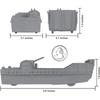 BMC Classic Marx Landing Craft 4pc Grey Plastic Army Men Boat Vehicles