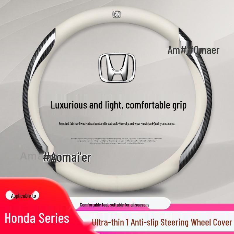 Ultra-thin Leather Steering Wheel Cover for Honda Accord, Civic, CRV, Inspire, Fit, URV, Geely, XRV