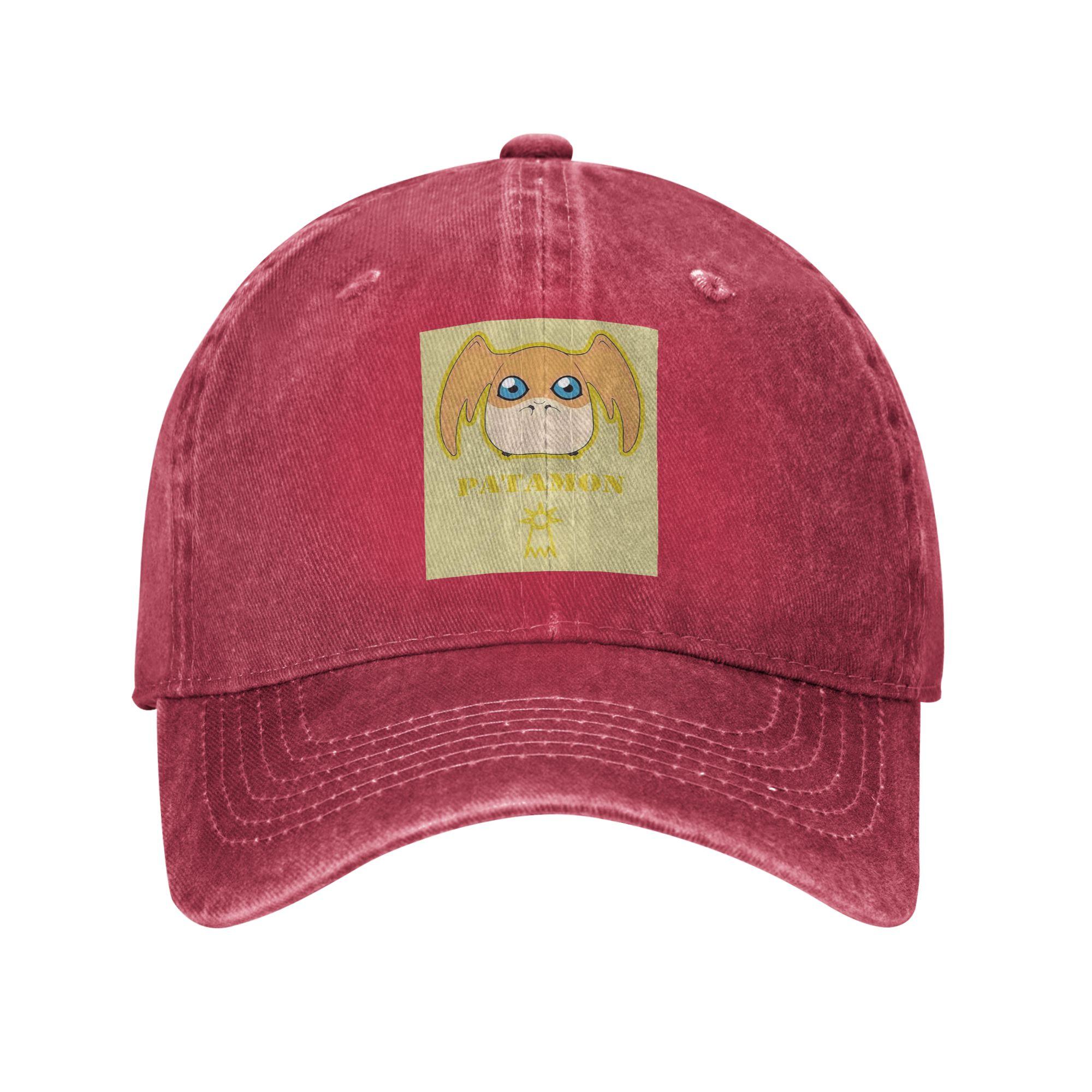 Аниме Дигимон Патамон Бейсболки Snapback Джинсовая Ткань Шляпы Для Улицы Регулируемая Кепка Спортивная Бейсболка Ковбойская Шляпа Унисекс One Size