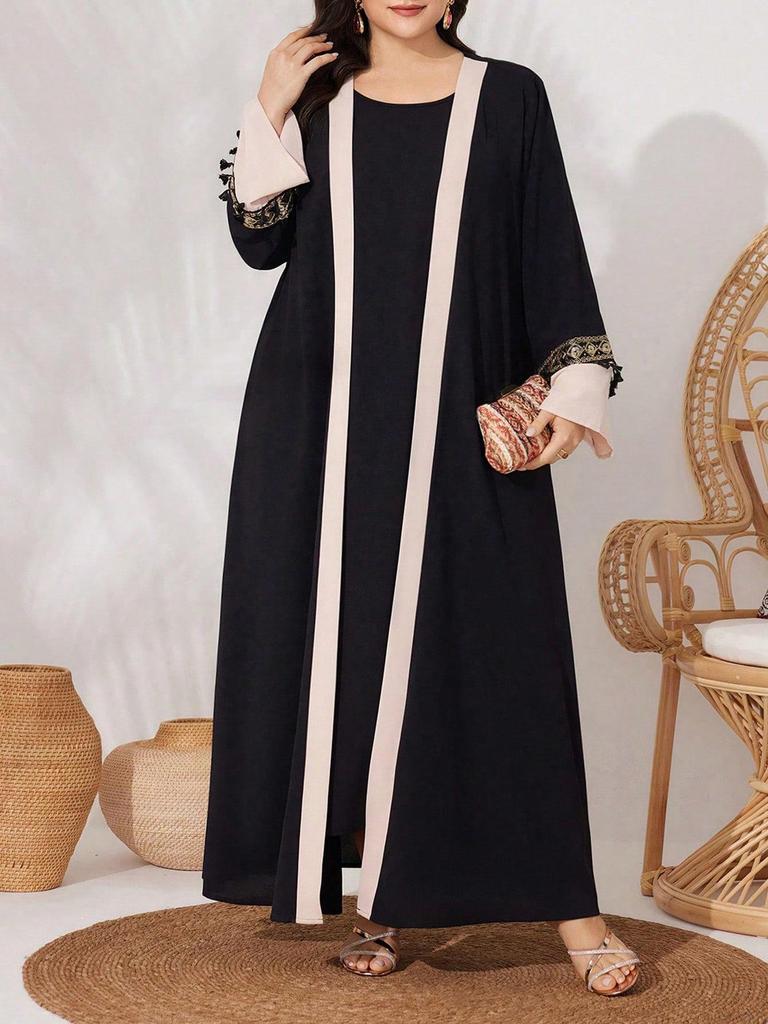 Plus Size Women's Printed Commuter Fashion Dress for Spring & Autumn