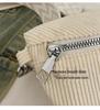 Women's 2025 Canvas Corduroy Waist Bag - Large Capacity, Trendy Street Style, Single Shoulder, Crossbody Bag.