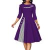 Vestidos de mujer con falda amplia y talle de lunares estilo vintage para primavera y otoño