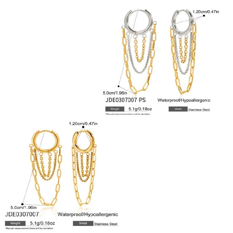 Minimalists Tassels Earrings with Chain Accent Stainless Steel Drop Designs for Everyday Elegant