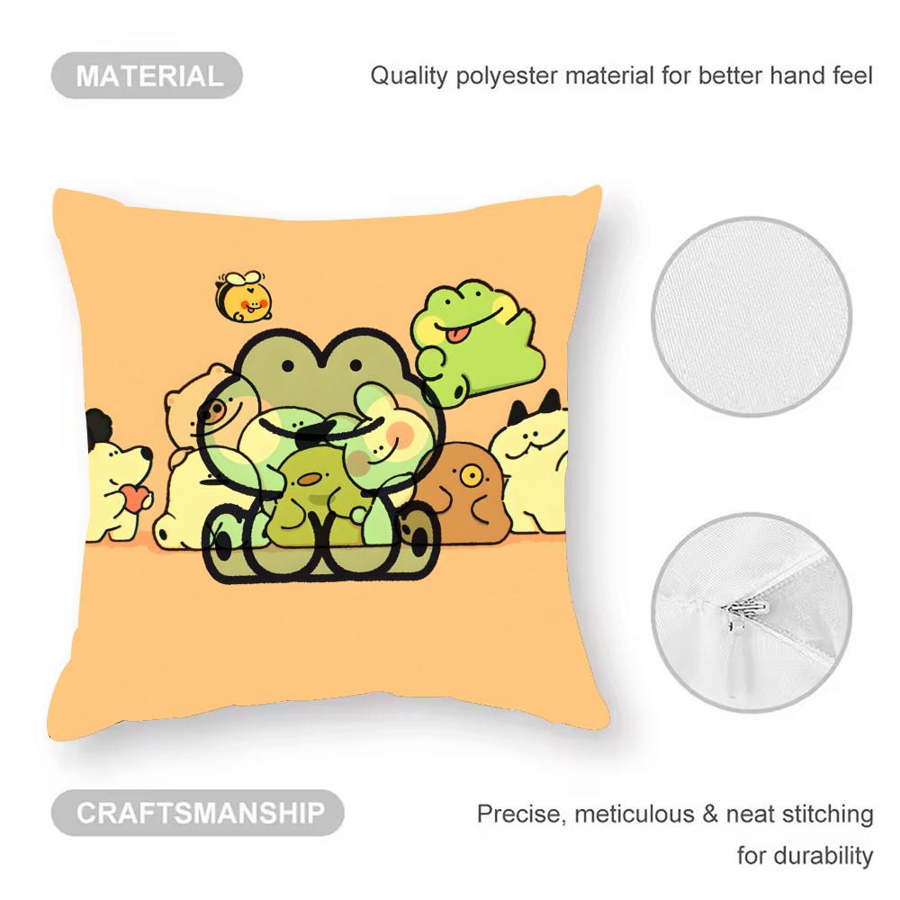Cushion Cover Anti-dustmite Pillowcase Invisible Zipper Silky Short Plush Sofa Cushion Cover Cute Portrait
