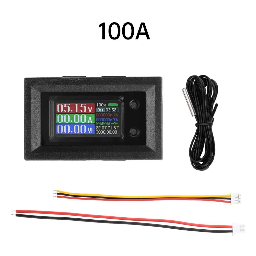 DC 4-30V 10/50/100A 0.96-inch color screen low power supply version 9-in-1 voltage current power meter measuring instrument