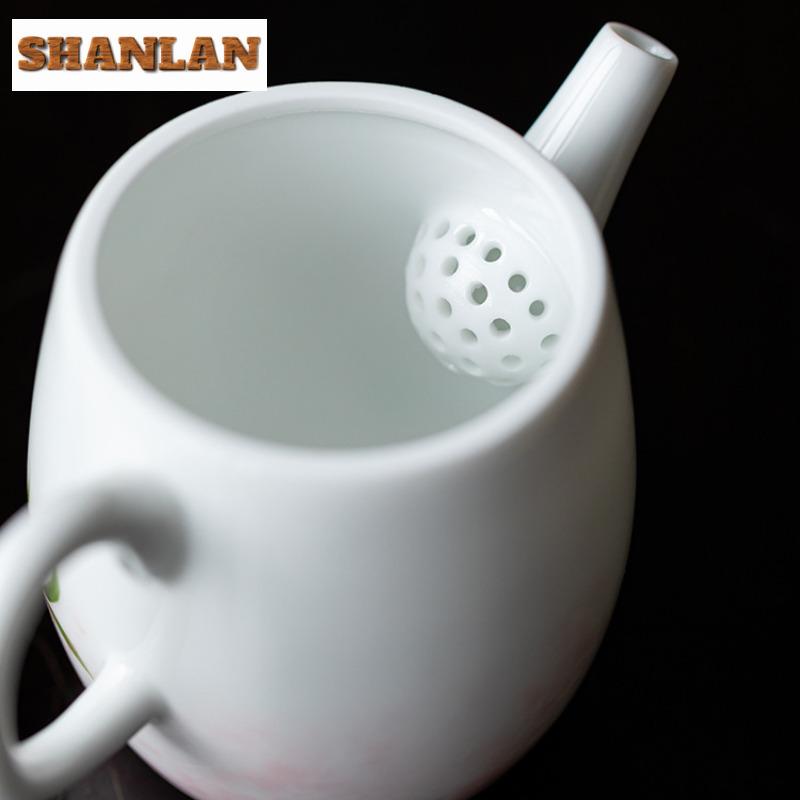 110ml Hand-painted Peach Blossom Teapot Handmade Tea Infuser Pot Tea Making Kettle With Ball Hole Flower Tea For Tea Ornaments