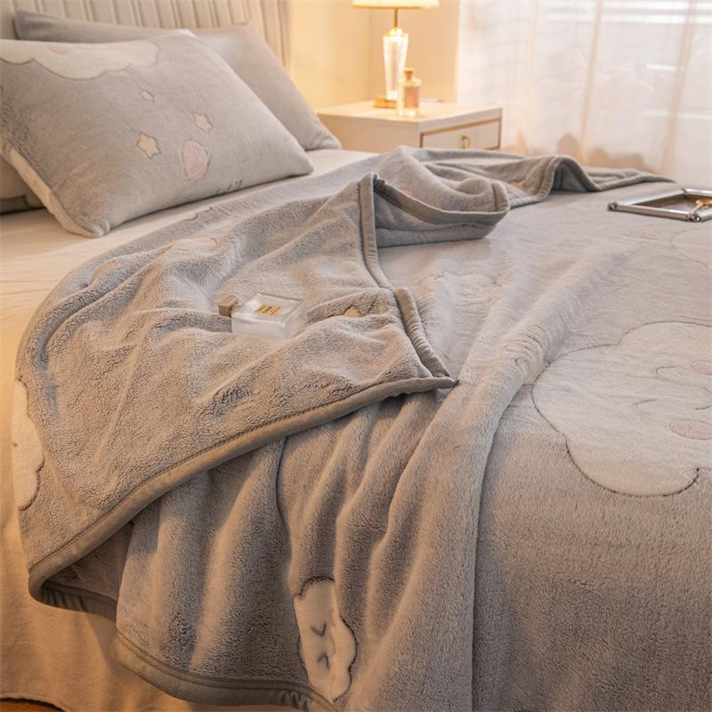 Soft Bed Sheet Cartoon Bear Thickened Winter Warm Blanket Version Bed Cover Queen King Bedspread Home Decor Coverlid 1.8/2m