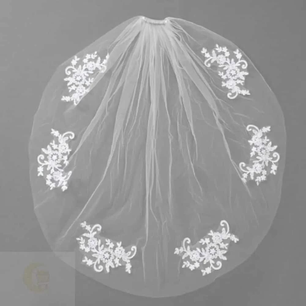 MOONH DIY Wedding Look Bridal Veil Wedding Hair Ornament Embroidered Wedding Veil