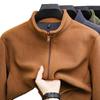 Men's Fleece Jacket: Autumn/Winter Warm Casual Stand-Up Collar Coat for Middle-Aged and Young