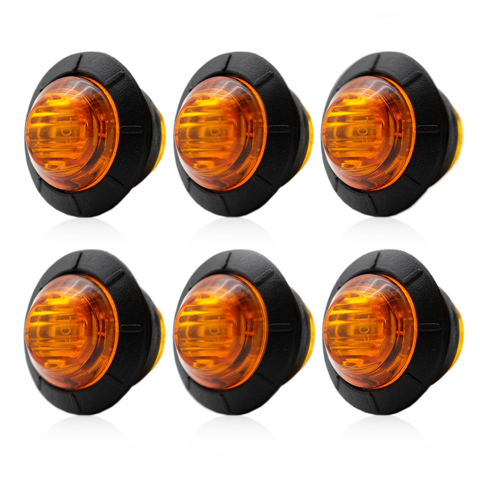 

Оранжевый, желтый, янтарный, круглый, 3/4 дюйма, светодиодный сигнальный боковой габаритный фонарь, габаритный фонарь, прицеп, грузовик, караван, кемпер, UTE 12 В 24 В 6PC жёлтый