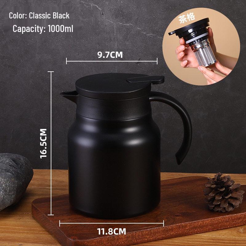 Large Stainless Steel Teapot for White Tea Brewing, Office Use, Insulated Thermos Flask