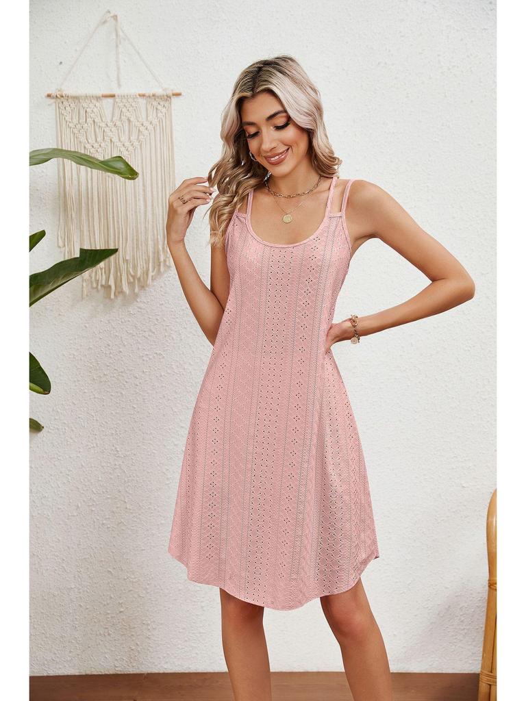 2024 Summer Solid Color Spaghetti Strap Sleeveless Dress
