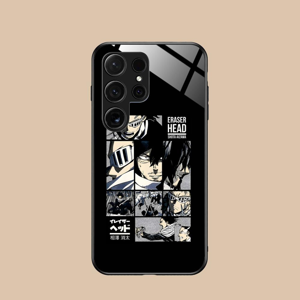 MHA Aizawa Shota Mobile Phone Case for Samsung Galaxy S26 S25 S24 S23 S22 S21 S20 Note20 Plus FE Ultra Glass Colorful Cover
