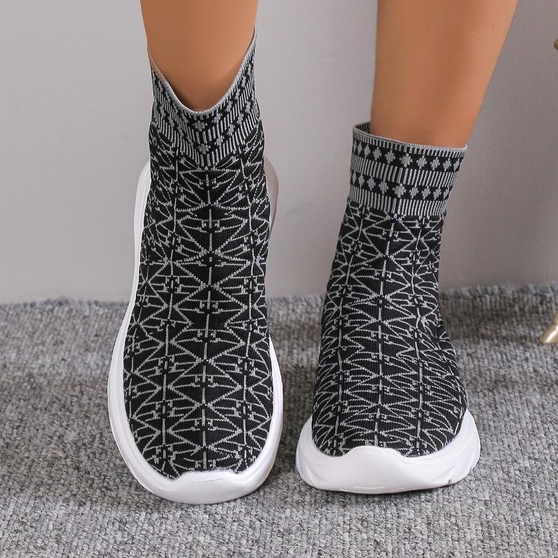 fashion Socks running shoes women's sports shoes sports shoes women's breathable casual elastic thick-soled vulcanized ankle boots