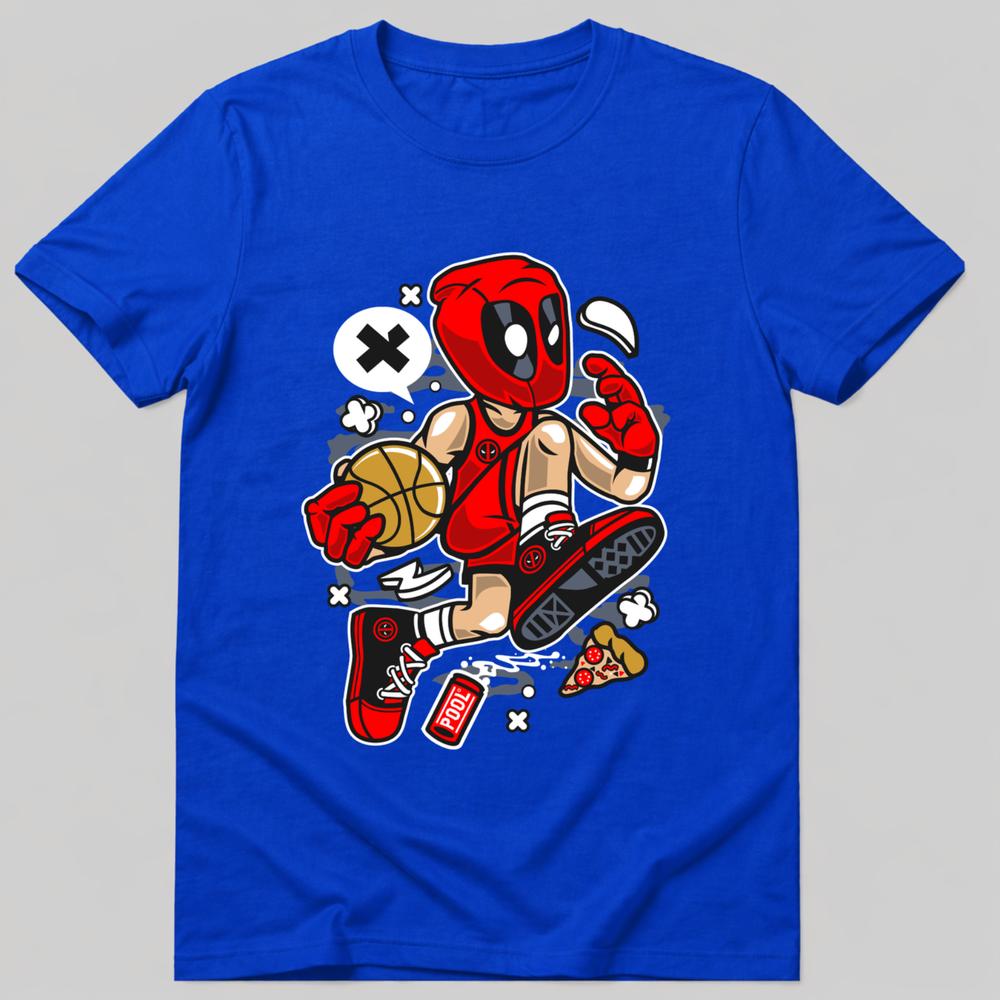 Red Mask Basketball Player TShirt Cartoon Parody Graphic Tee Unisex Adult Kids