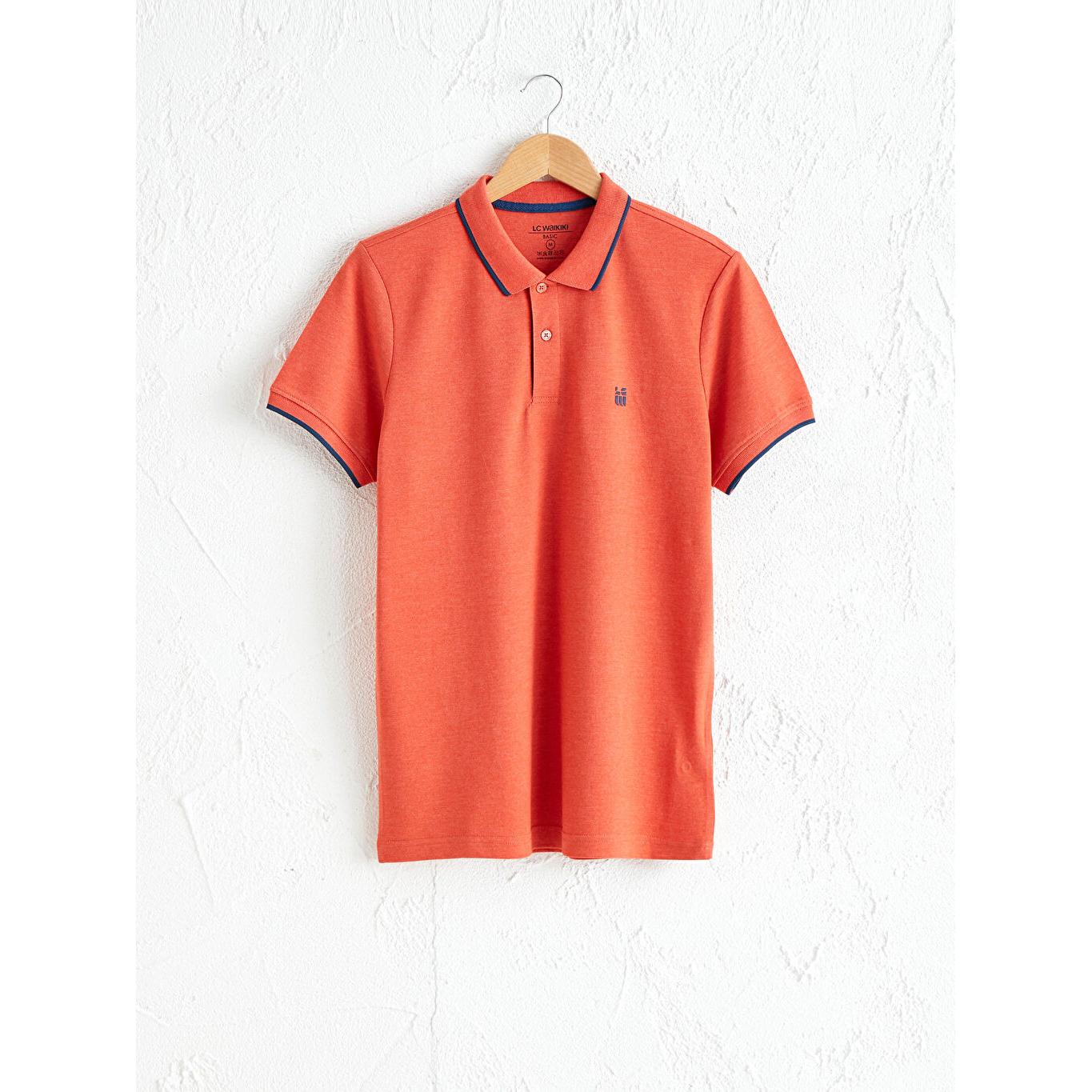 

Футболка из пике с короткими рукавами и воротником поло Оранжевый