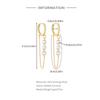 925 Sterling Silver Three Zircon Drop Long Chain Gold Hoop Buckle Piercing Earrings For Women Casual Jewelry Party Gift