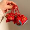 Lion Dance God of Wealth Pendant Cartoon Chinese New Year Keyring  Festive Decor