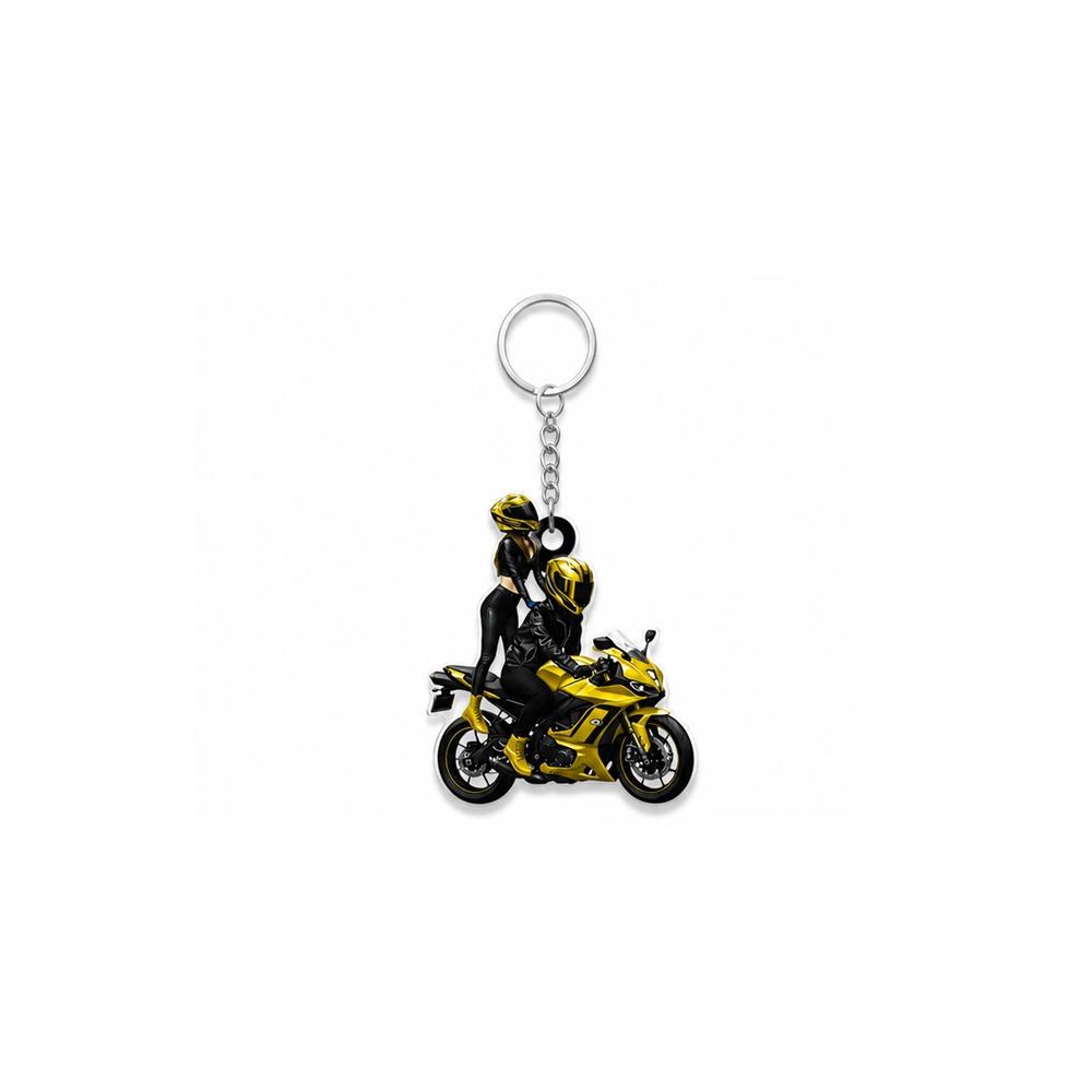 Acrylic Motorcycle Rider Keychain Motorcycle Chain Pendant  Vehicle Interior Decor