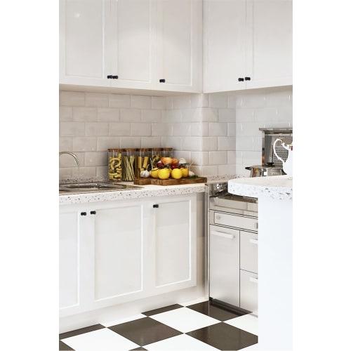 Harukita Drawer Pulls, Knobs, Cabinet/Closet Handles, Aluminum Alloy, Round, with Screws, Black, Set of 10 (16 x 20 cm)